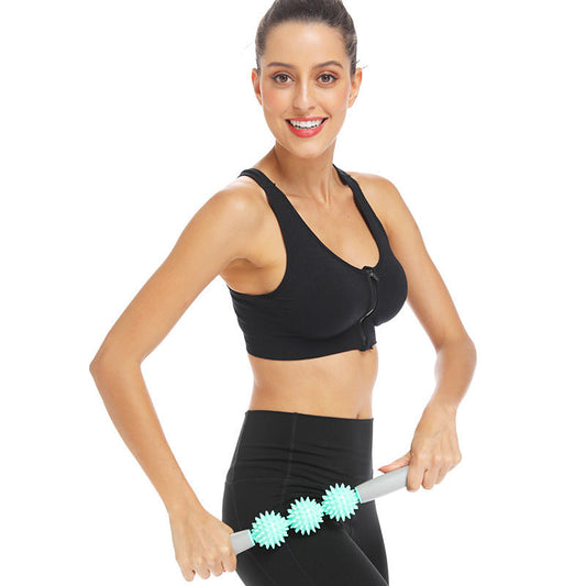 Fascia Stick zur Massage und Muskelentspannung Grün Lila Pink