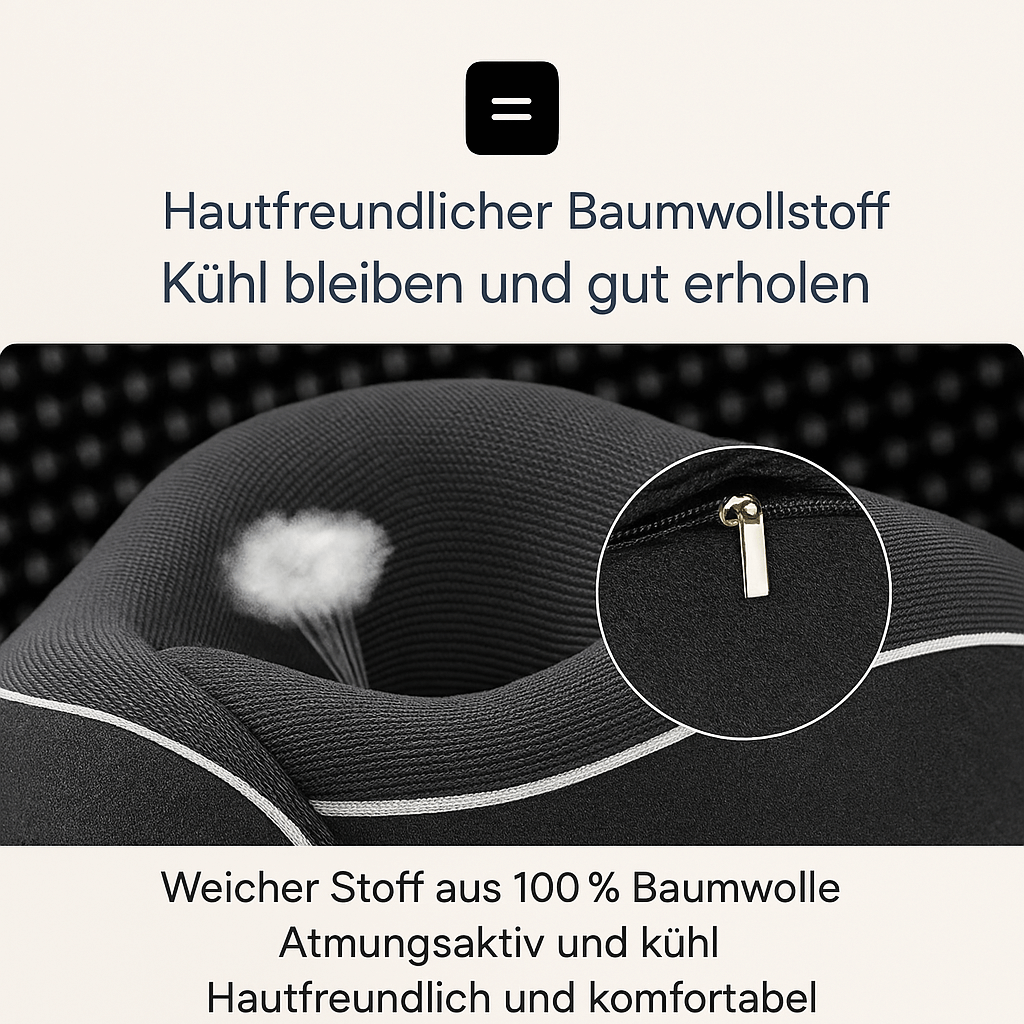 Nackenkissen für erholsamen Schlaf nach der Haartransplantation – kompakt, komfortabel & ideal für Reisen