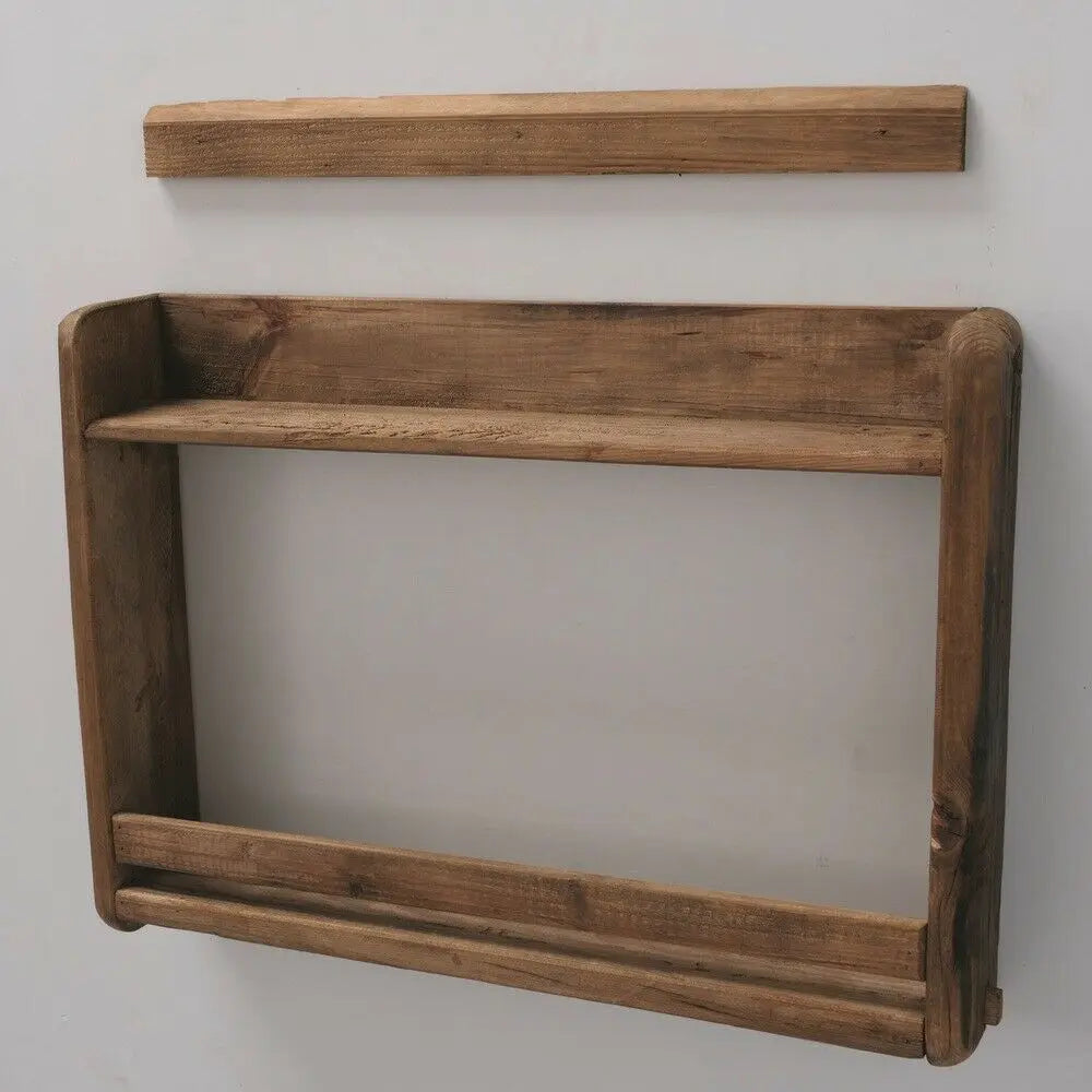 Massives Wandregal aus recyceltem Holz 69x49 cm