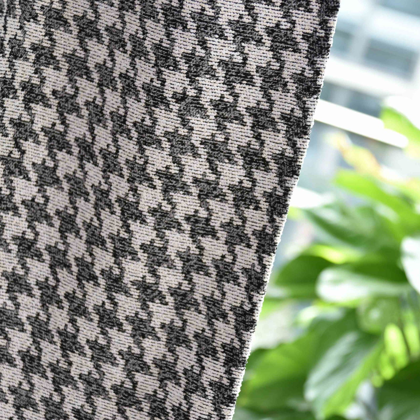 2er Set Vorhänge HxB 245x140 cm Creme Schwarz Hahnentritt-Muster »PARIS« Flexible Multiband Aufhängung Elegant Pflegeleicht 2023320-2-gardinenbox.de