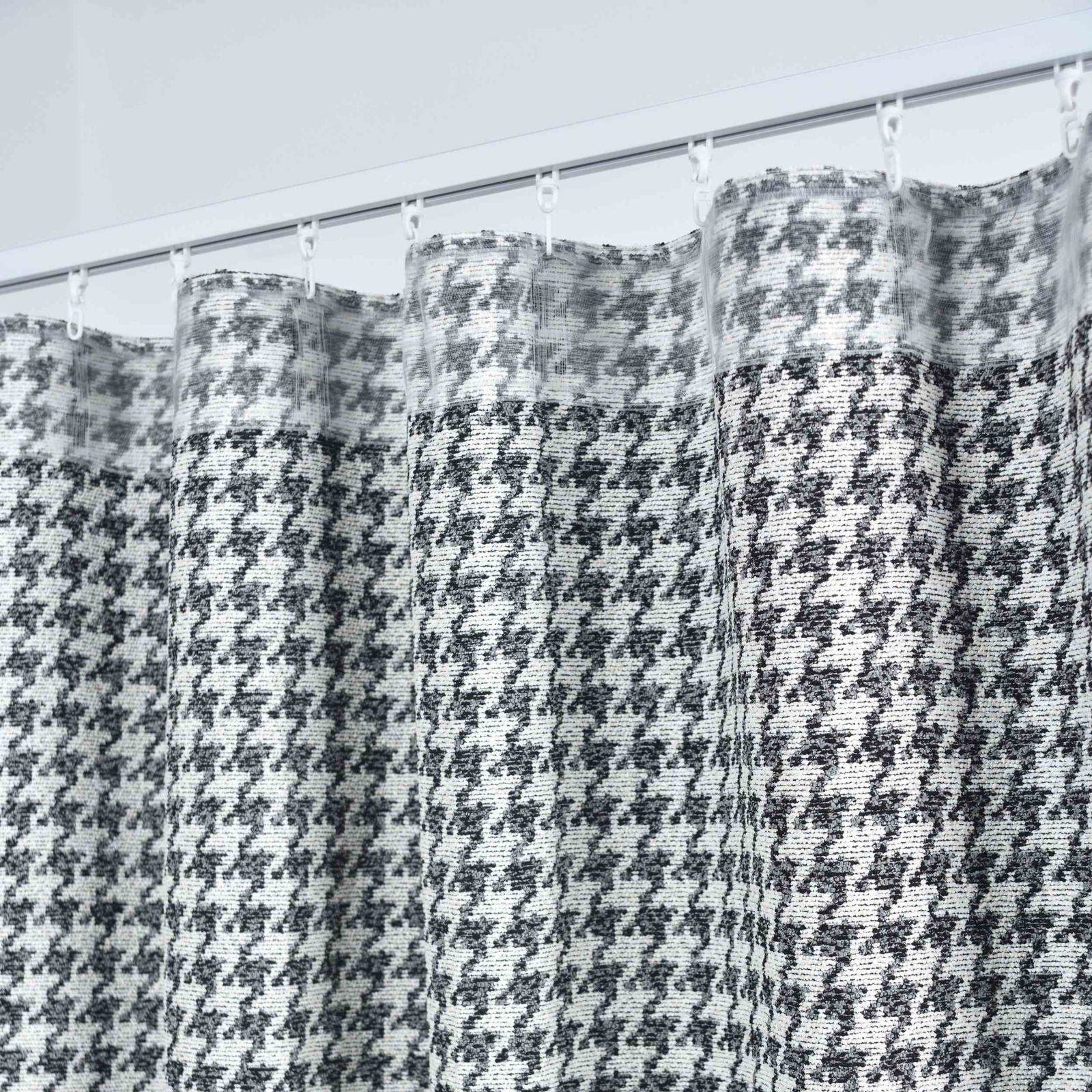 2er Set Vorhänge HxB 245x140 cm Creme Schwarz Hahnentritt-Muster »PARIS« Flexible Multiband Aufhängung Elegant Pflegeleicht 2023320-2-gardinenbox.de