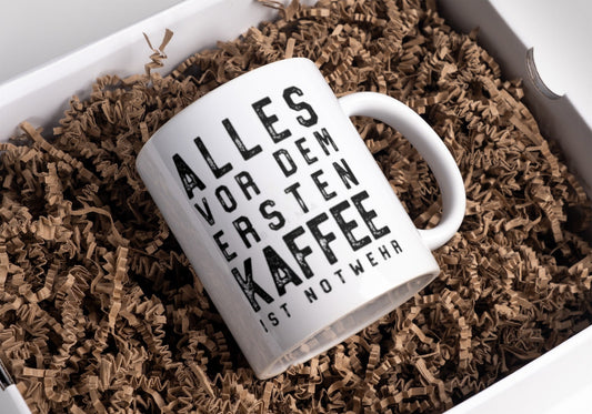 Keramiktasse mit lustigem Spruch und 325 ml Fassungsvermögen für Kaffee und Tee-Tinisu