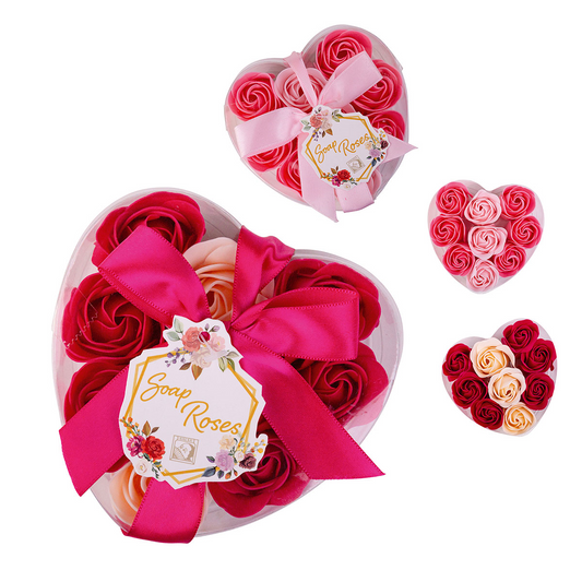 Vegane Baderosen Herzbox mit 9 Stück Badekonfetti für samtweiche Haut-VewoTex