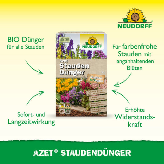 Azet Stauden Dünger organisch für gesunde und blühstarke Stauden-Neudorff Shop