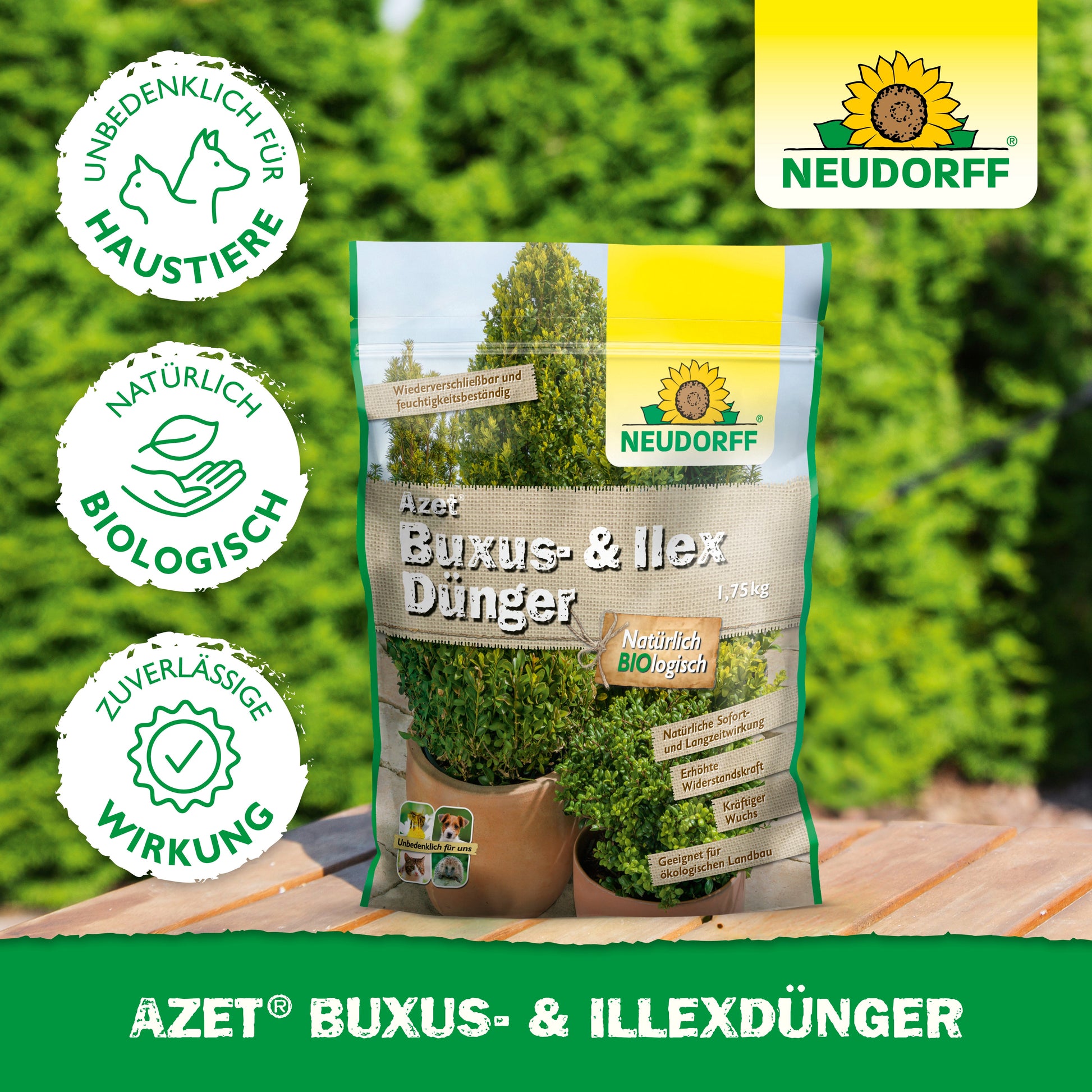 Organischer Buxus und Ilex Dünger für gesunde immergrüne Pflanzen-Neudorff Shop