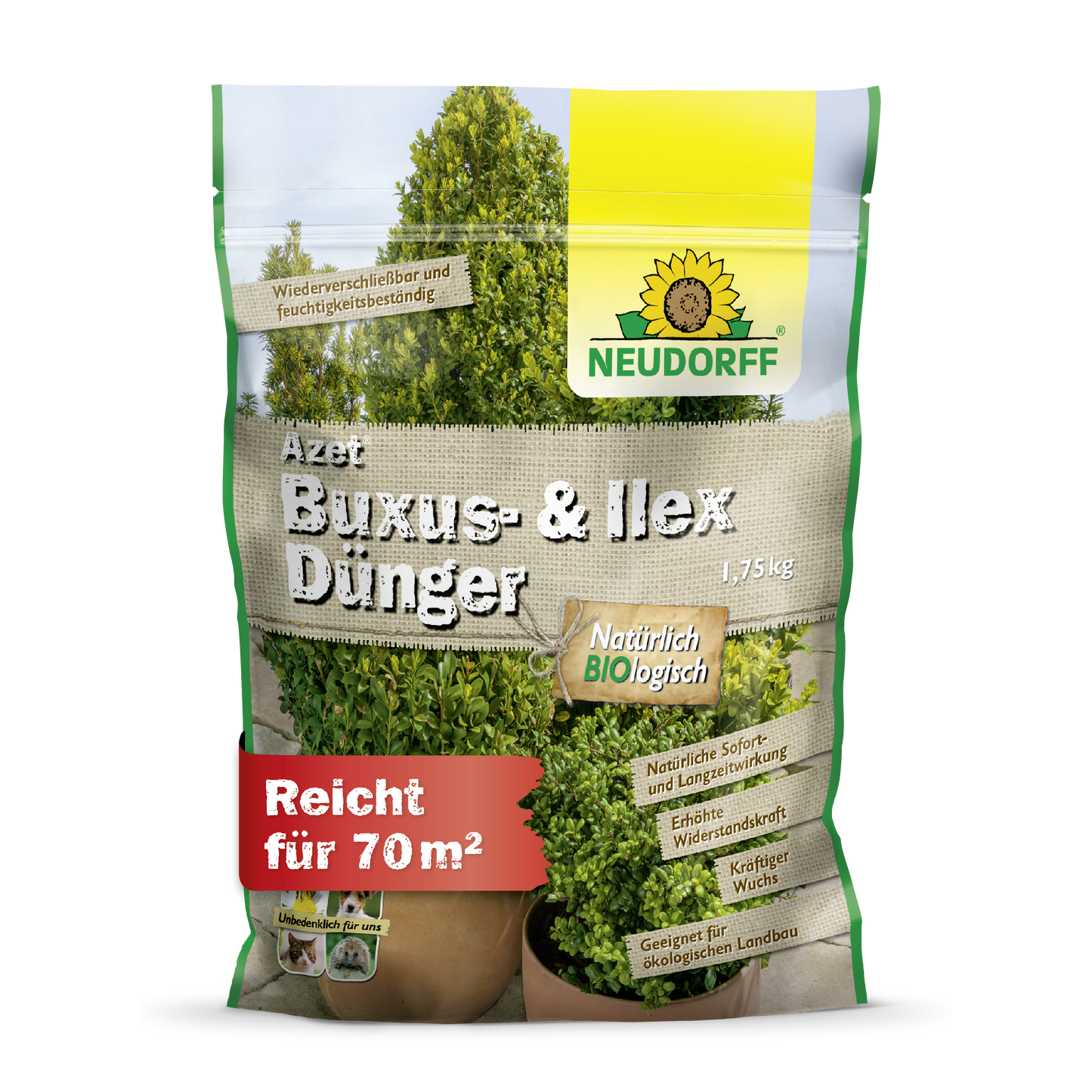 Organischer Buxus und Ilex Dünger für gesunde immergrüne Pflanzen-Neudorff Shop