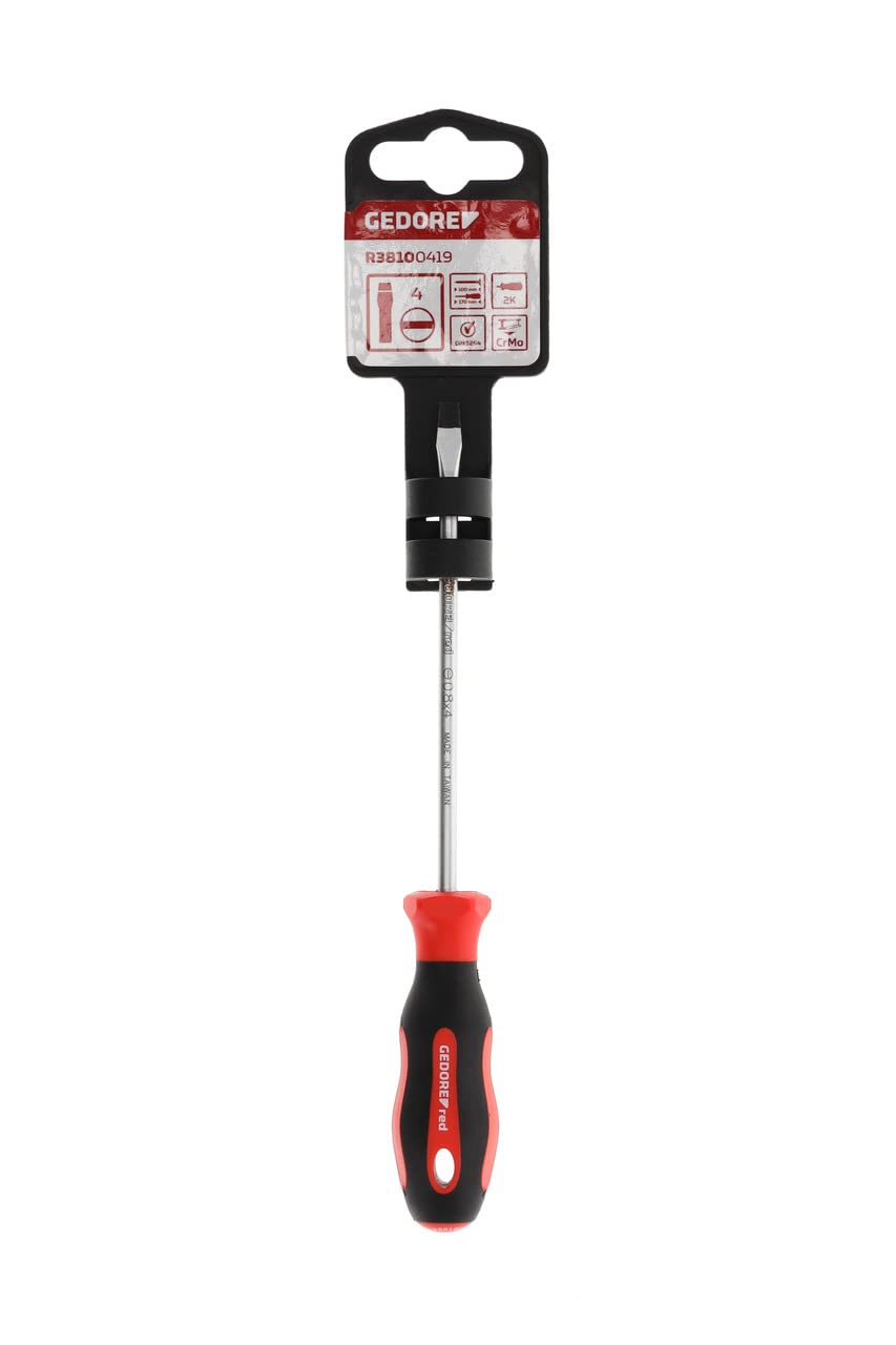 Gedore Red Schraubendreher Schlitz mit 2-Komponenten Griff 170 mm