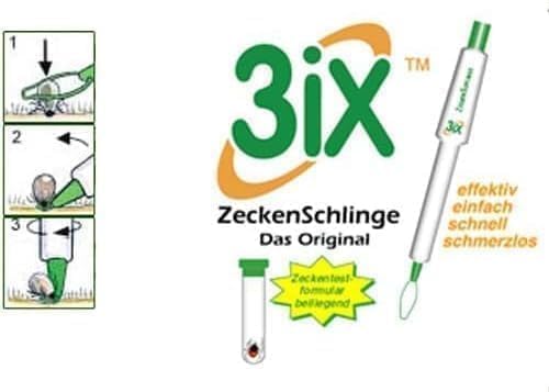 3iX Zeckenschlinge, das Original aus Schweden, statt Zeckenkarte, Pinzette, Haken, Zeckenmittel - Zeckenentferner für Mensch, Haustiere wie Hund, Katze, Hasen und mehr