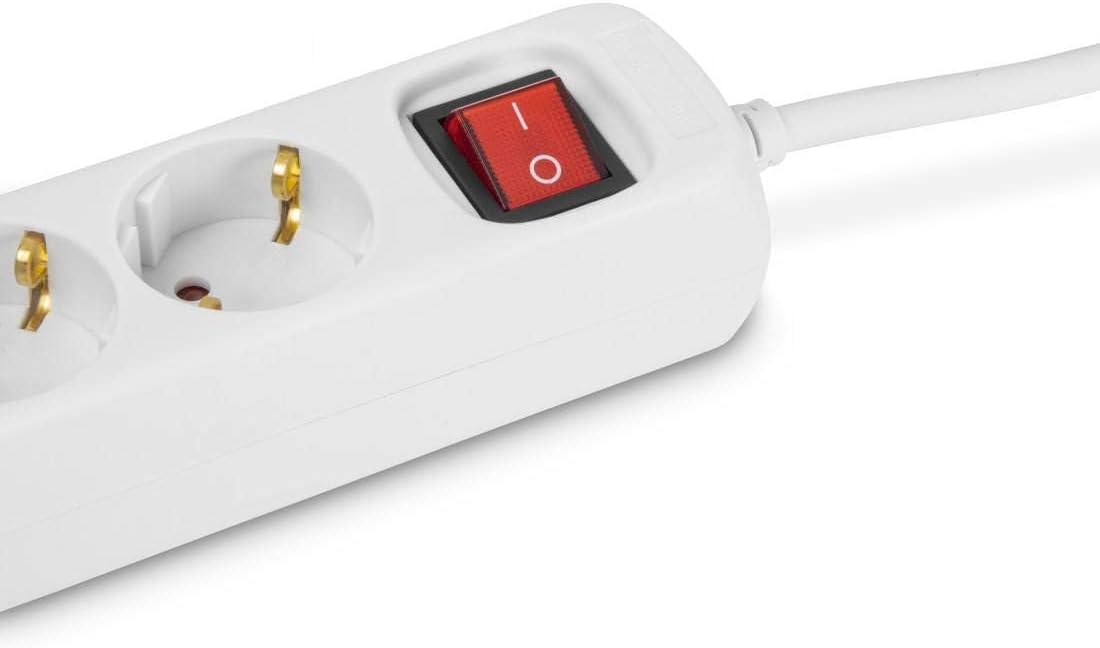 Steckdosenleiste 3 Fach mit Schalter und 1 4 Meter Kabel Weiß