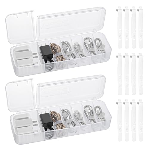 2er Set Kabel Organizer Box zur flexiblen Kabelaufbewahrung und Sortierung schwarz-MumdoYAL