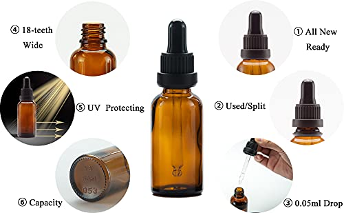Pipettenflasche Braunglas 30ml Set mit Pipette für Aromatherapie und Duftöle