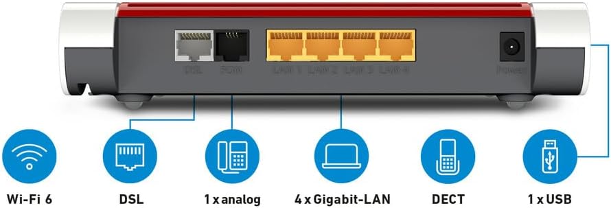 FRITZ!Box 7530 AX | DSL-Router | Wi-Fi 6 bis zu 2.400 MBit/s | intelligentes WLAN Mesh | höchster Sicherheitsstandard | Smart Home & Telefonie Zentrale | einfache Einrichtung | Made in Europe