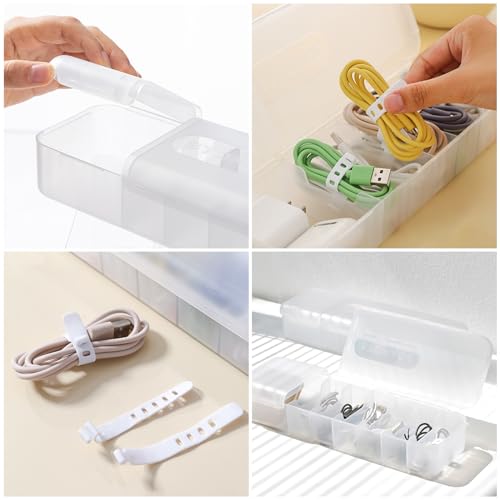 2er Set Kabel Organizer Box zur flexiblen Kabelaufbewahrung und Sortierung schwarz-MumdoYAL