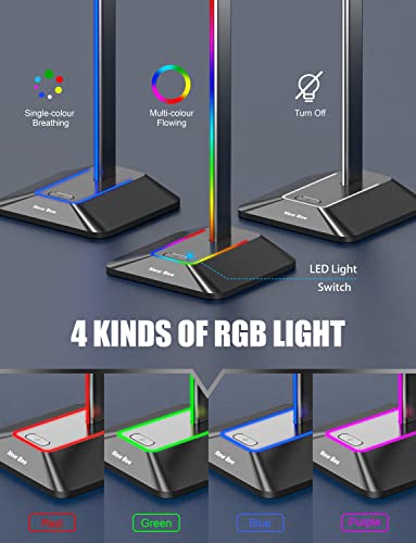 New Bee RGB Kopfhörerständer mit USB Typ-C Universal Gaming Halter Schwarz