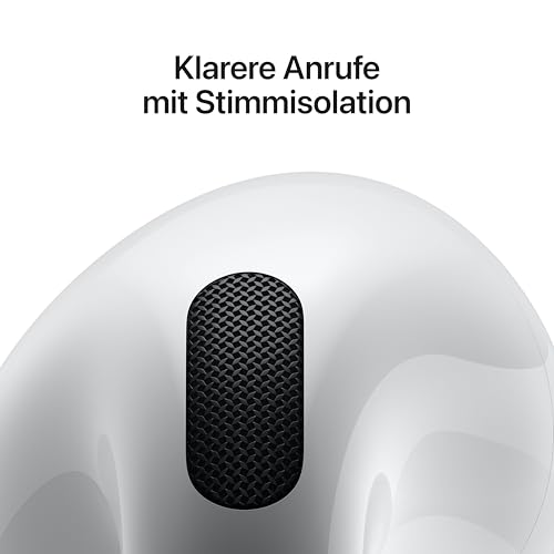 Apple AirPods 4 Kabellose Kopfhörer, Bluetooth Kopfhörer, Personalisiertes 3D Audio, Schutz vor Schweiß und Wasser, USB-C Ladecase, H2 Chip, bis zu 24 Std. Wiedergabe