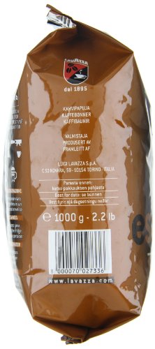 Lavazza, Espresso Italiano Cremoso, Arabica und Robusta Kaffeebohnen, mit Aromanoten von Gewürzen und Kakao, Intensität 8/10, Mittlere Röstung, 1 Packung mit 1 Kg (Packung mit 3)