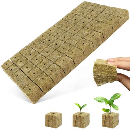 Steinwolle Anzucht Würfel für Hydroponik 50 Stück 2,5 x 2,5 x 2,5 cm-Nuyoah