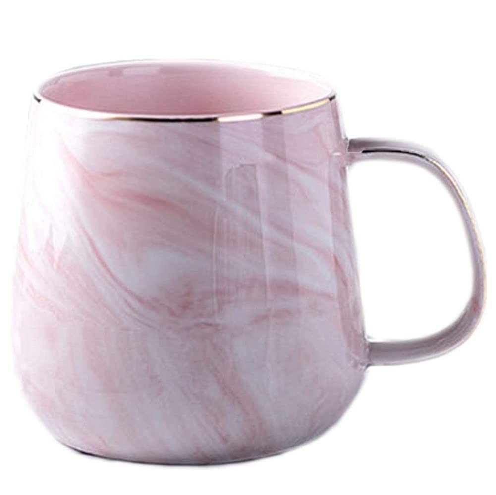Porzellan Kaffeetasse mit Marmoroptik Keramikbecher Rosa 320ml elegant-YDoLimmer