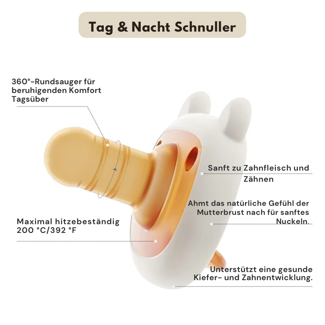 Beruhigender Schnuller mit Tag und Nacht Design für Babys