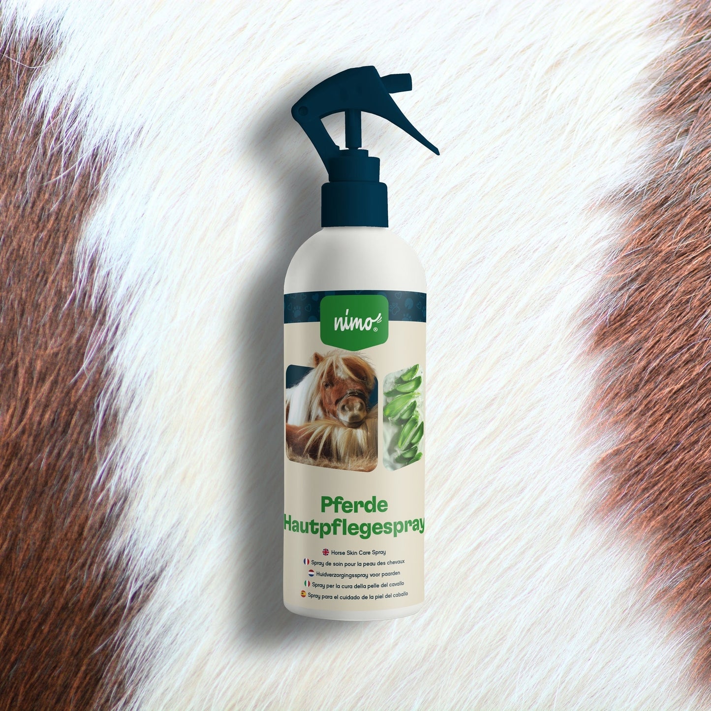 Hautpflegespray für Pferde mit Aloe Vera und Panthenol zur Hautregeneration-nimo