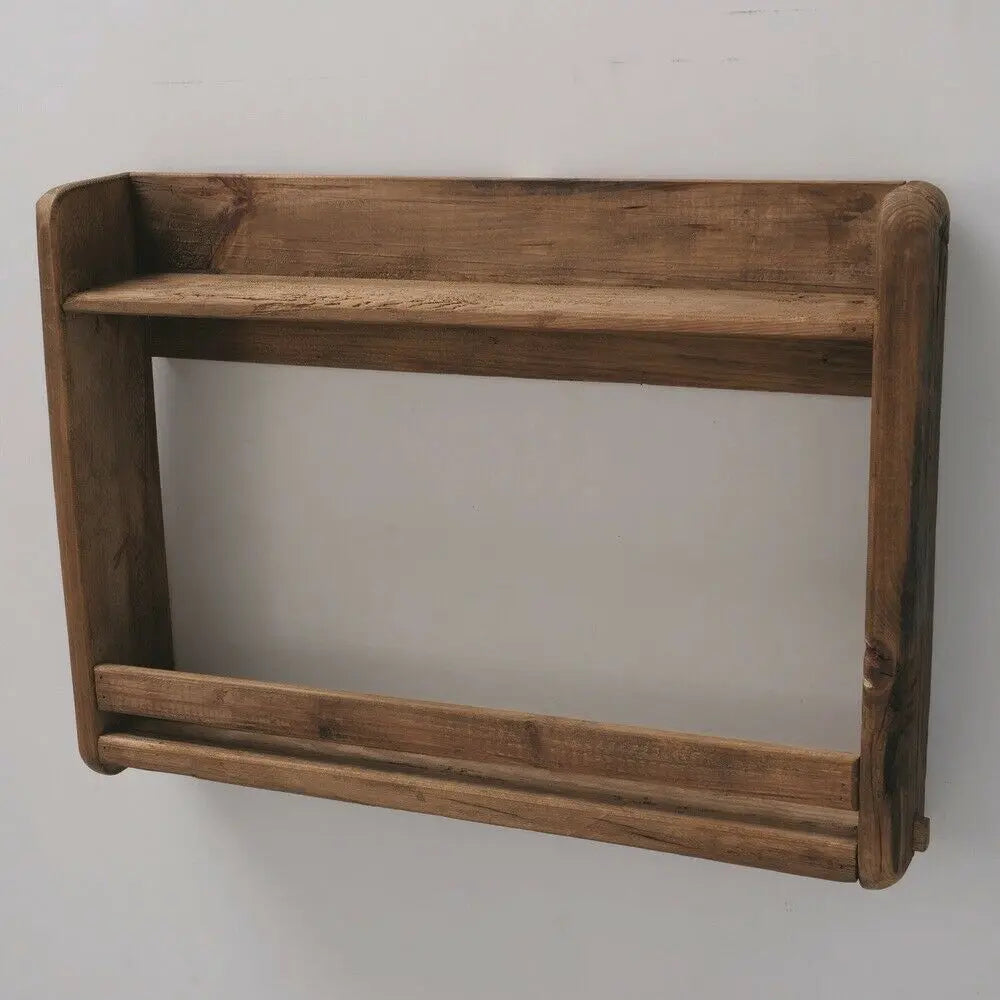 Massives Wandregal aus recyceltem Holz 69x49 cm