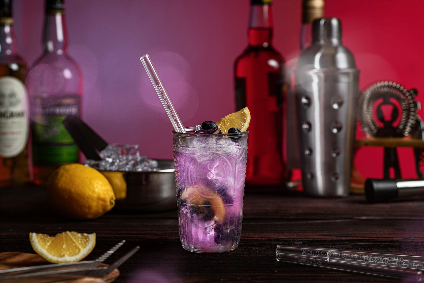 Limoncello Spritz Glasstrohhalme - 6 lustige Limoncello Sprüche auf Strohhalmen