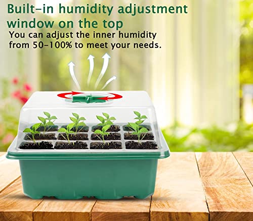 Fox Bunny Anzuchtkasten 3 Stück Zimmergewächshaus mit Deckel und Belüftung grün-Fox·Bunny