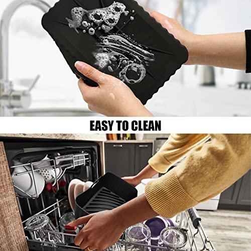 Silikon Zubehör für Heißluftfritteuse 2er Set Schwarz