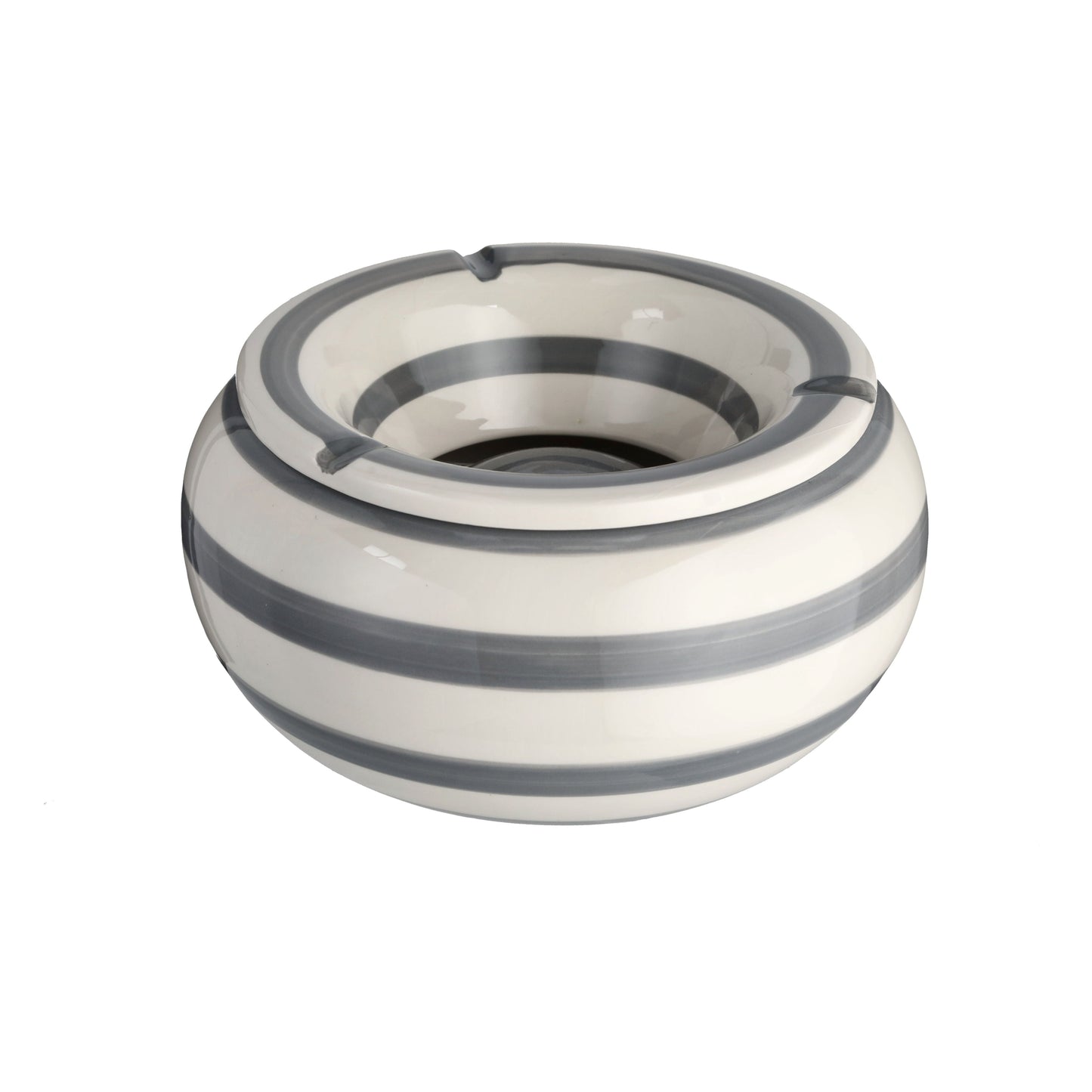 Aschenbecher Mykonos maritim Grau Weiß XXL 23 cm