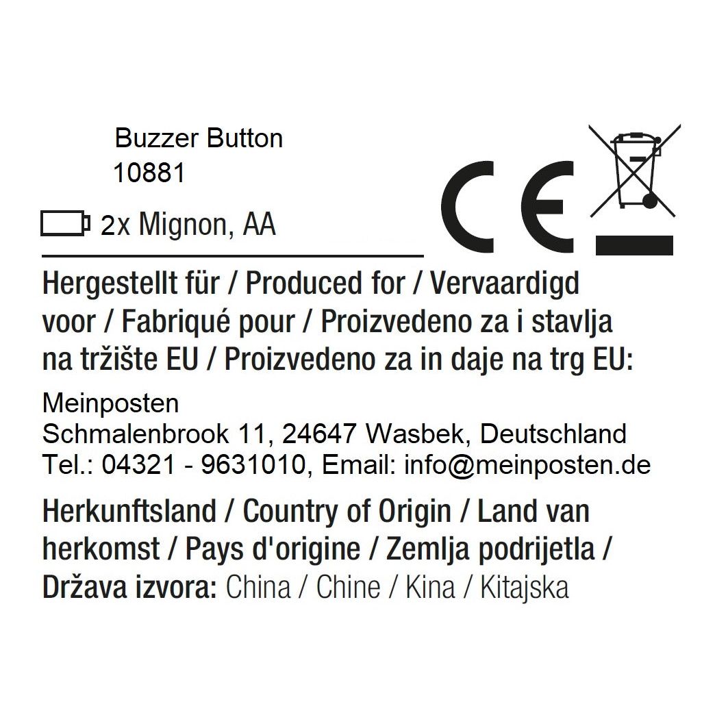 XL Buzzer mit Sound und LED für spannende Spieleabende