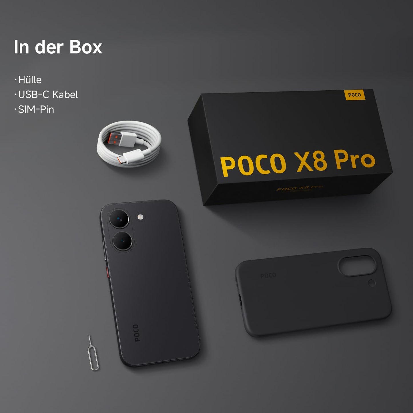 XIAOMI Poco X8 Pro Smartphone 8GB+256GB, Handy mit Android, Dimensity 8500-Ultra Prozessor, 6500mAh Akku, Ultra-helles AMOLED Display, 50MP Sony IMX882 Hauptkamera mit OIS, Schwarz, 3 Jahre Garantie