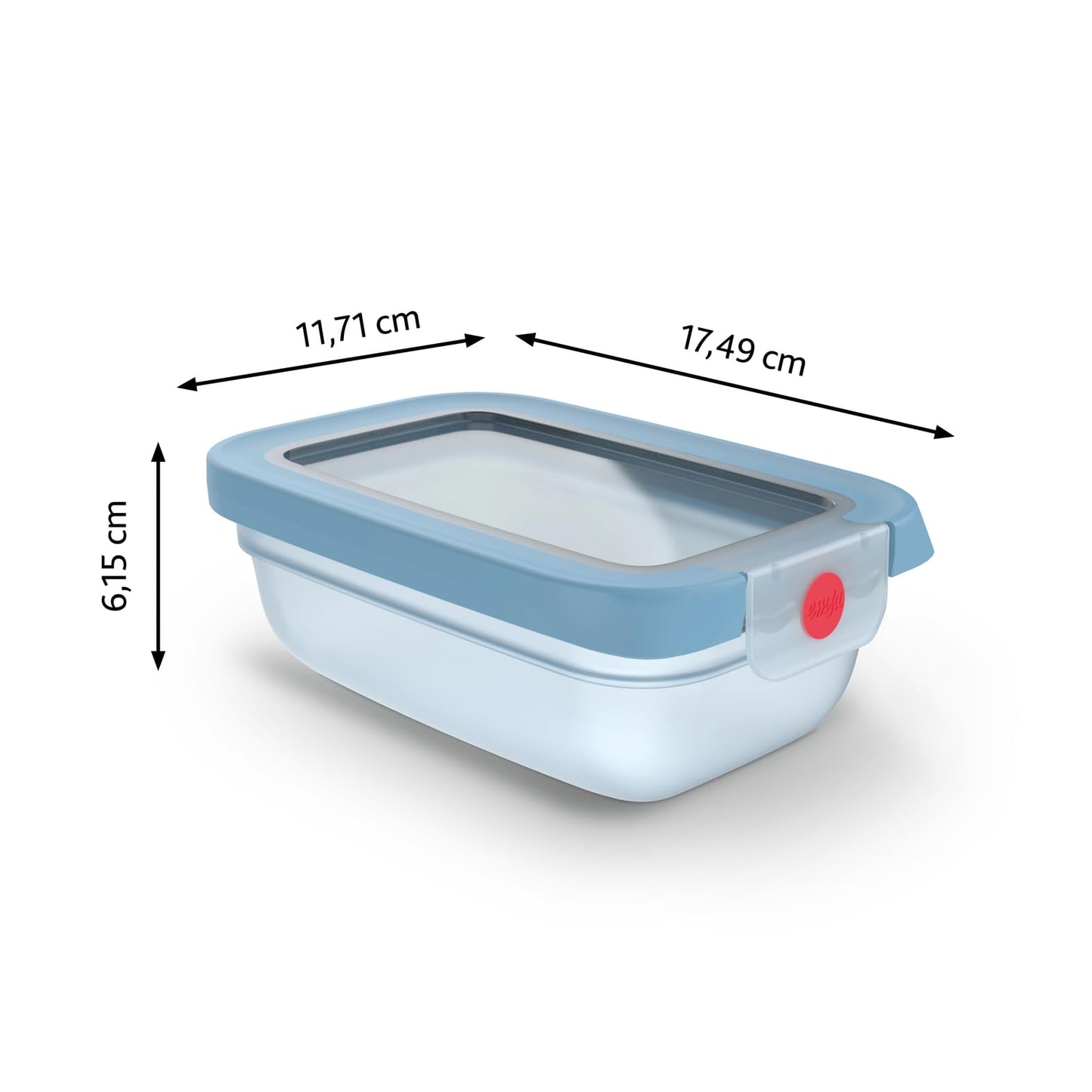 EMSA oneClick Frischhaltedose 0,5L 100 Prozent dicht blau Made in Germany