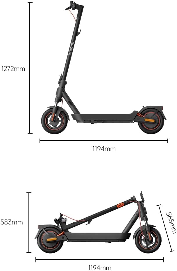 Xiaomi 5 Max E-Scooter mit Straßenzulassung (max. 20km/h, bis zu 60km Reichweite & 22% Steigung, Federung vorne & hinten, 10" Luftreifen, Blinker, Dual-Bremssystem, Traktionskontroll-System, App)