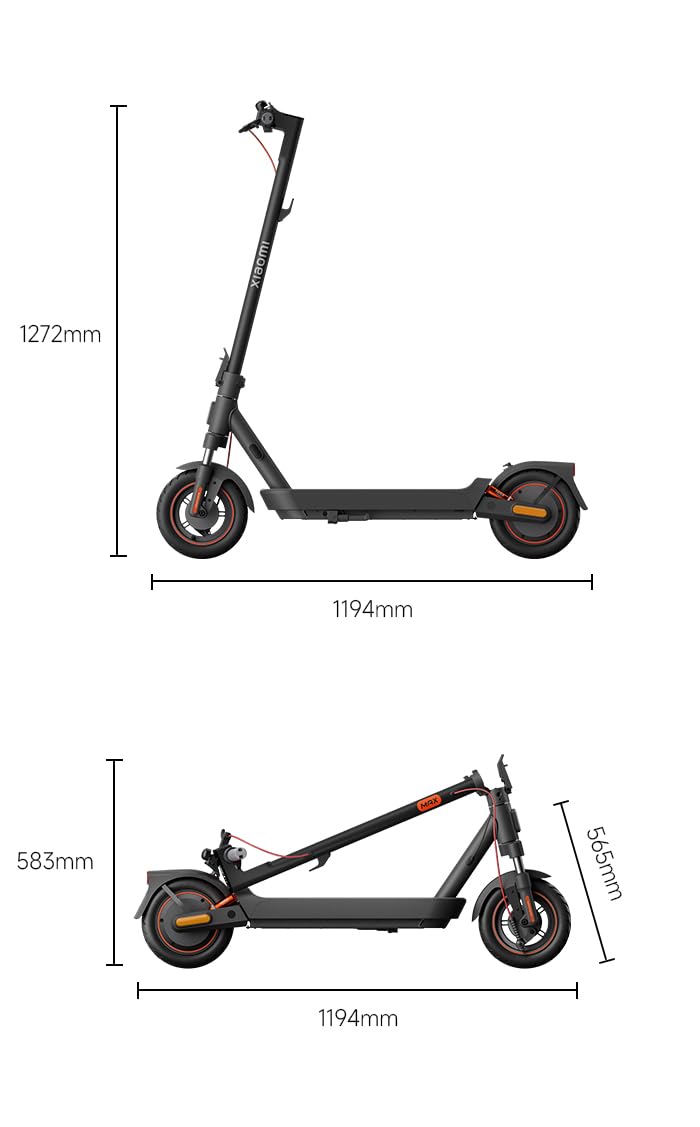 Xiaomi 5 Max E-Scooter mit Straßenzulassung (max. 20km/h, bis zu 60km Reichweite & 22% Steigung, Federung vorne & hinten, 10" Luftreifen, Blinker, Dual-Bremssystem, Traktionskontroll-System, App)