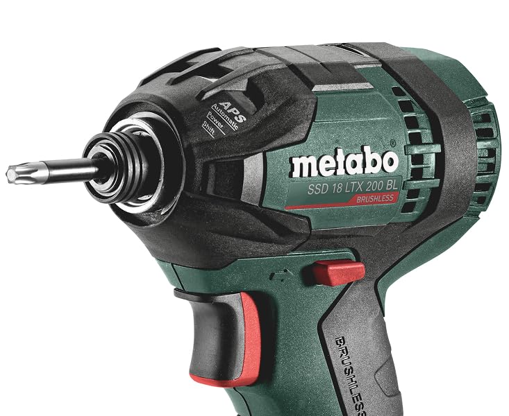 metabo Akku-Schlagschrauber SSD 18 LTX 200 BL - 18 V bürstenlos, CAS, 200 Nm Drehmoment, 1/4" Innensechskant, 2.900 /min Drehzahl, 12 Stufen - Kompakt & leistungsstark - Inkl. Gürtelhaken und metaBOX