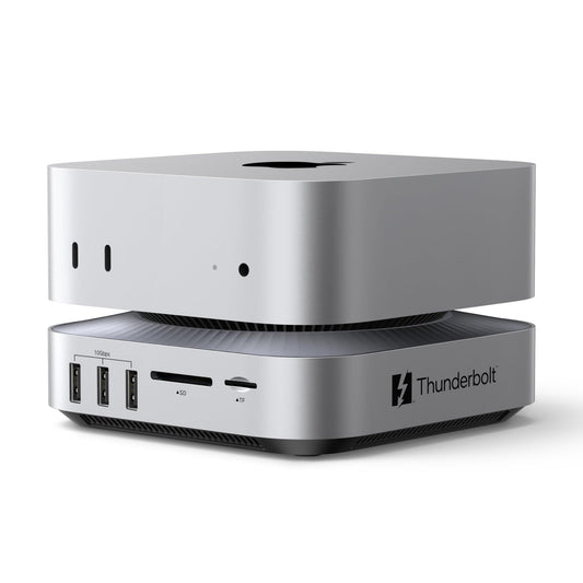 UGREEN Maxidok Thunderbolt 5 Mac mini Dock, Revodok 10-in-1 TBT5 Docking Station, 120Gbps Datentransfer, 8TB M.2 NVMe SSD, Single 8K/ Dual 6K@60Hz, SD/TF 4.0, Kühlsystem für Mac mini M4/M4 Pro