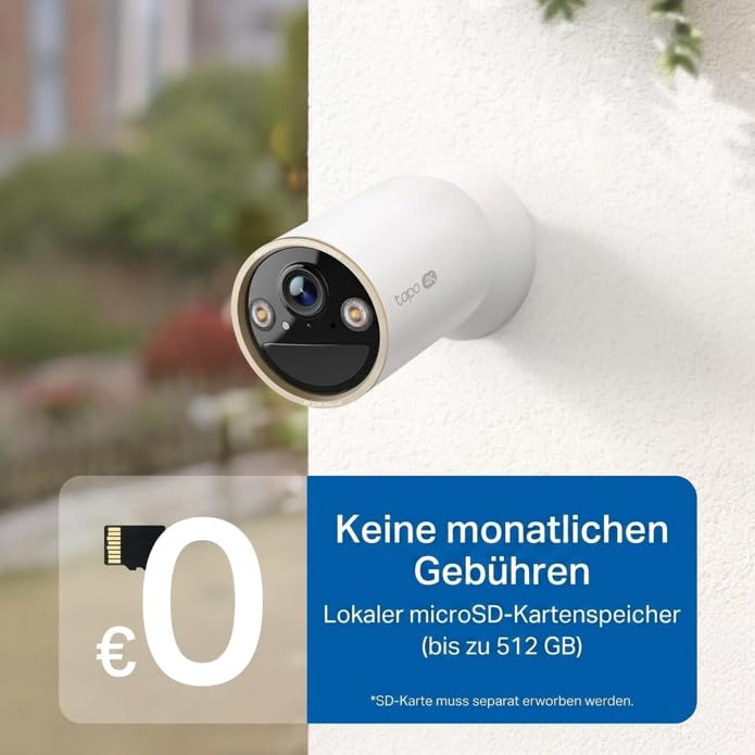 Tapo C460 4K 8MP Überwachungskamera Aussen Akku, Starlight-Farb-Nachtsicht, Dual-Band WLAN, Magnetfuß, Verschlüsselte microSD-Aufzeichnung, KI-Erkennung, 10000-mAh-Akku
