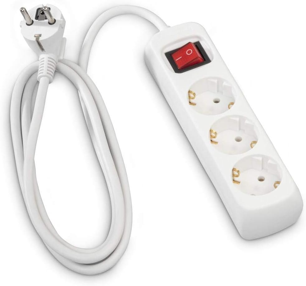 Steckdosenleiste 3 Fach mit Schalter und 1 4 Meter Kabel Weiß