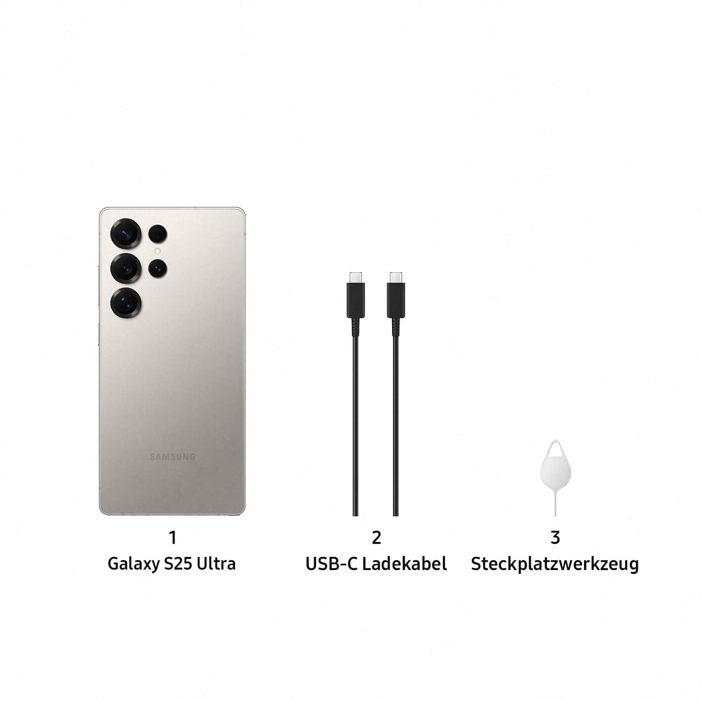 Samsung Galaxy S25 Ultra AI Smartphone mit Galaxy AI, Ohne Vertrag, Handy mit Android, 12 GB RAM, 512 GB Speicher, 200-MP-Kamera, Titanium Gray, 3 Jahre Herstellergarantie [Exklusiv auf Amazon]