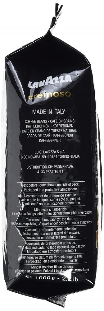Lavazza, Espresso Italiano Cremoso, Arabica und Robusta Kaffeebohnen, mit Aromanoten von Gewürzen und Kakao, Intensität 8/10, Mittlere Röstung, 1 Packung mit 1 Kg (Packung mit 3)