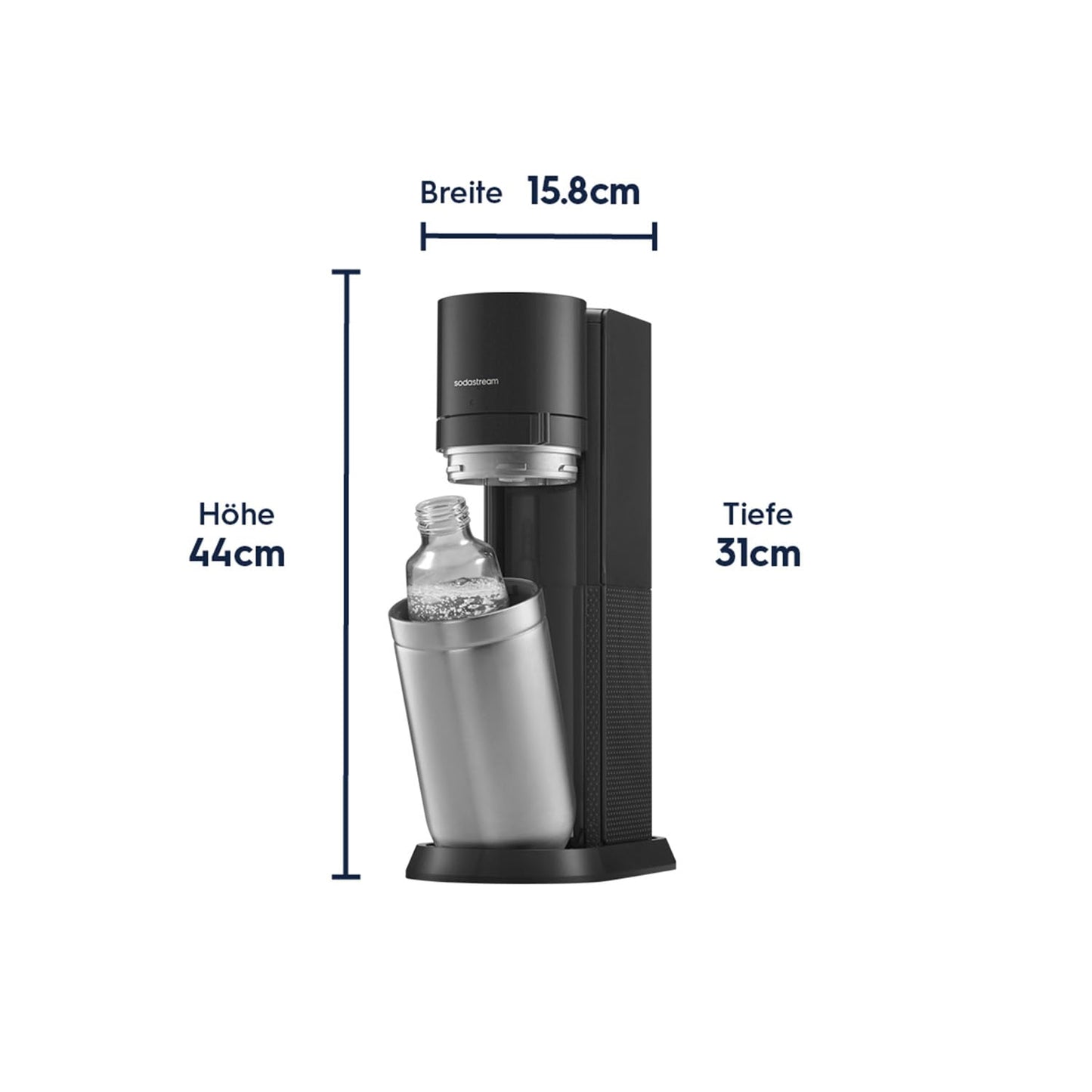 SodaStream Wassersprudler DUO mit Quick-Connect CO2-Zylinder | inkl. 2x 1L Glasflasche und 2x 1L FUSE Kunststoffflasche (spülmaschinengeeignet) |Farbe: Titan
