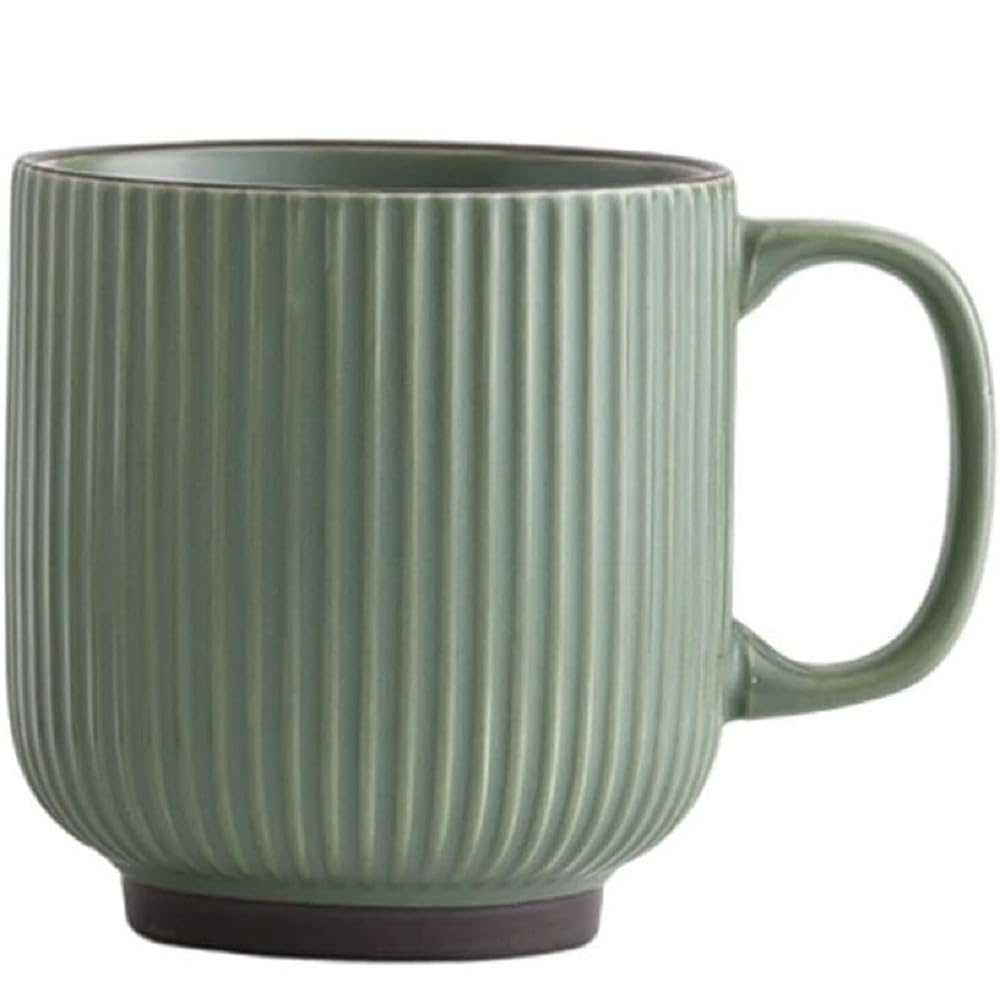 Huiyiwert Porzellan Kaffeebecher 380ml Kakaotasse mit Henkel Grün-Huiyiwert