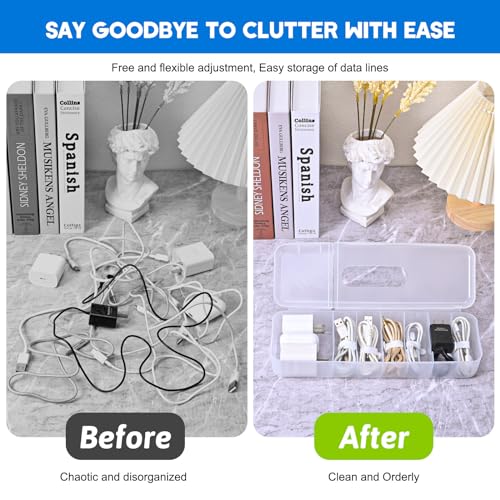 2er Set Kabel Organizer Box zur flexiblen Kabelaufbewahrung und Sortierung schwarz-MumdoYAL