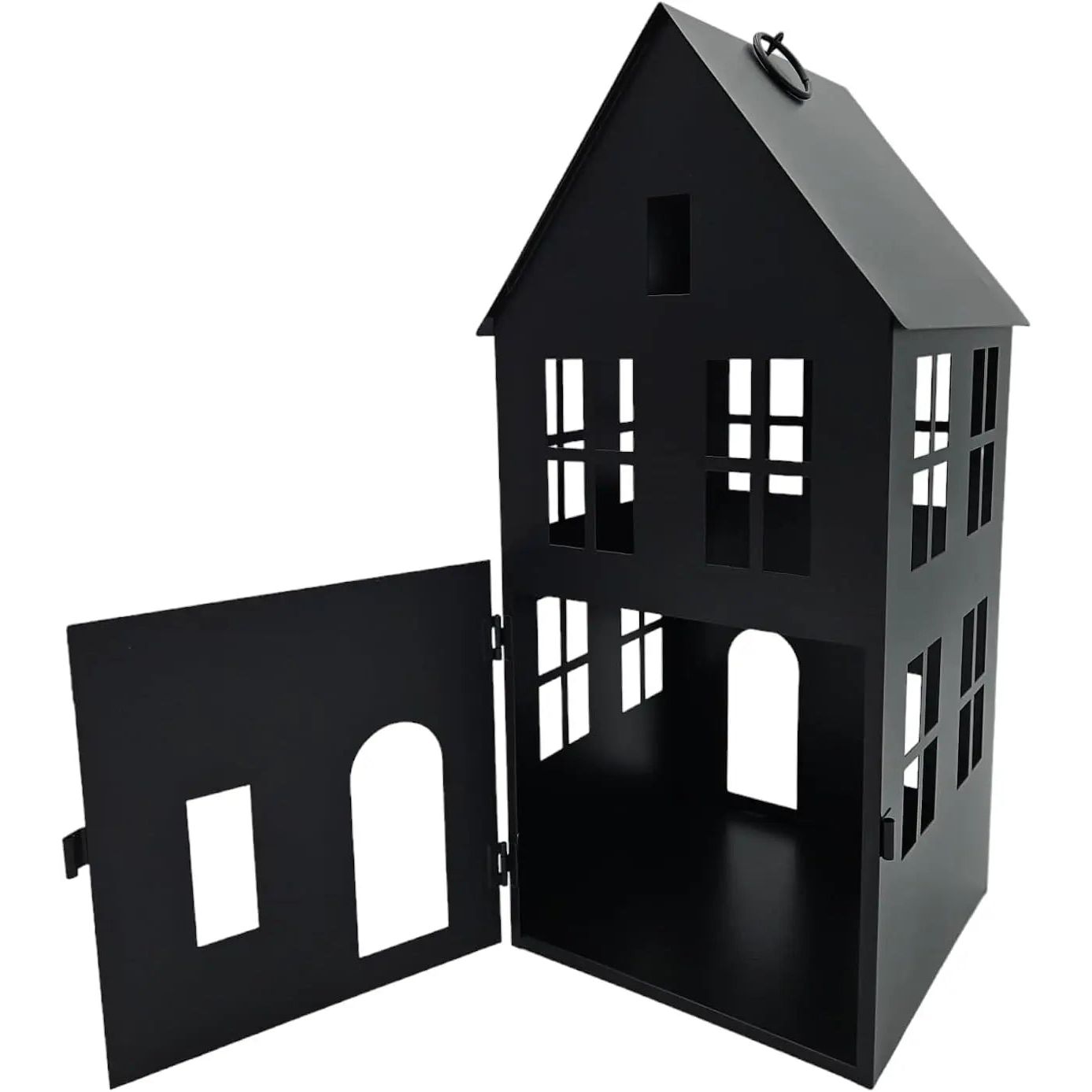 Haus Metall schwarz Dekoration meinposten 3 Set Laternen Windlicht