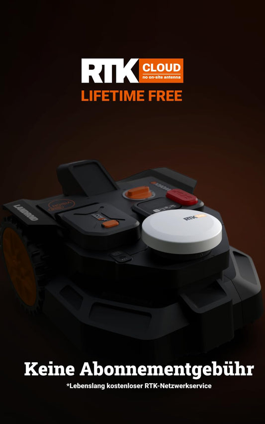 WORX Landroid Vision Cloud WR304E 2WD Mähroboter ohne Begrenzungskabel für 400 m² (KI-Hinderniserkennung, VSLAM+ RTK Cloud Navigation, Auto-Mapping, App-Steuerung)