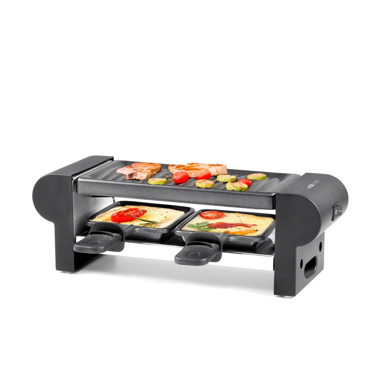 Kompakter 2 Personen Raclette Grill mit Antihaftbeschichtung