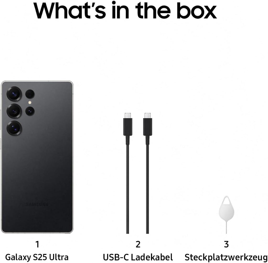 Samsung Galaxy S25 Ultra AI Smartphone mit Galaxy AI, Ohne Vertrag, Handy mit Android, 12 GB RAM, 256 GB Speicher, 200-MP-Kamera, Titanium Black, 3 Jahre Herstellergarantie [Exklusiv auf Amazon]