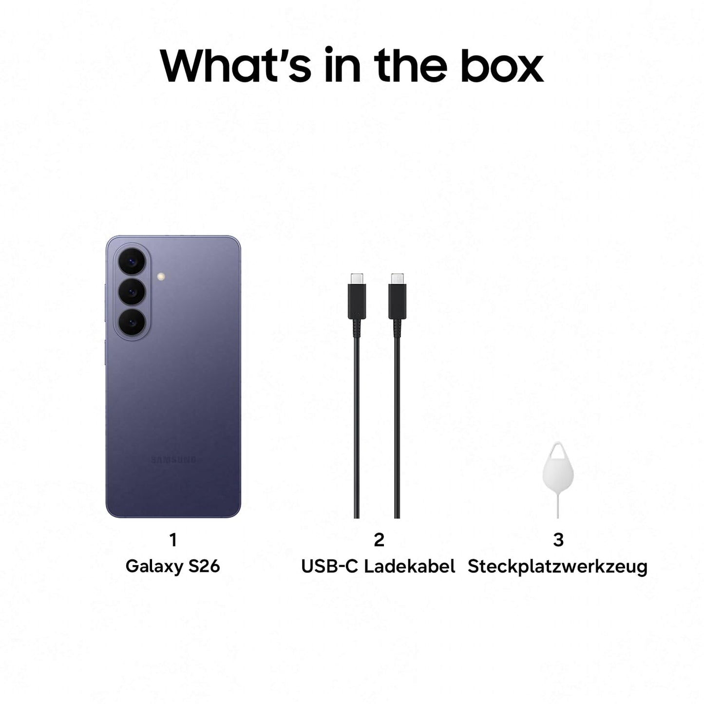 Samsung Galaxy S26 AI Smartphone mit Galaxy AI, Ohne Vertrag, Handy mit Android, 12 GB RAM, 512 GB Speicher, AP Prozessor, 50 MP, Cobalt Violet, 3 Jahre Herstellergarantie [Exklusiv auf Amazon]