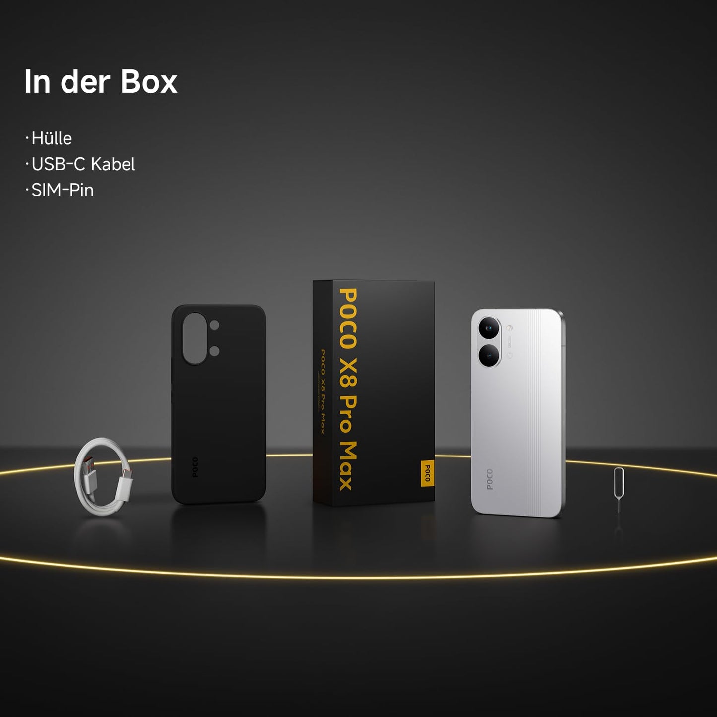 XIAOMI Poco X8 Pro Max Smartphone 12GB+256GB, Dimensity 9500s Prozessor, 8500mAh Akku, Ultra-helles AMOLED-Display, 50MP Light Fusion 600 Hauptkamera mit OIS, Handy in Schwarz, 3 Jahre Garantie