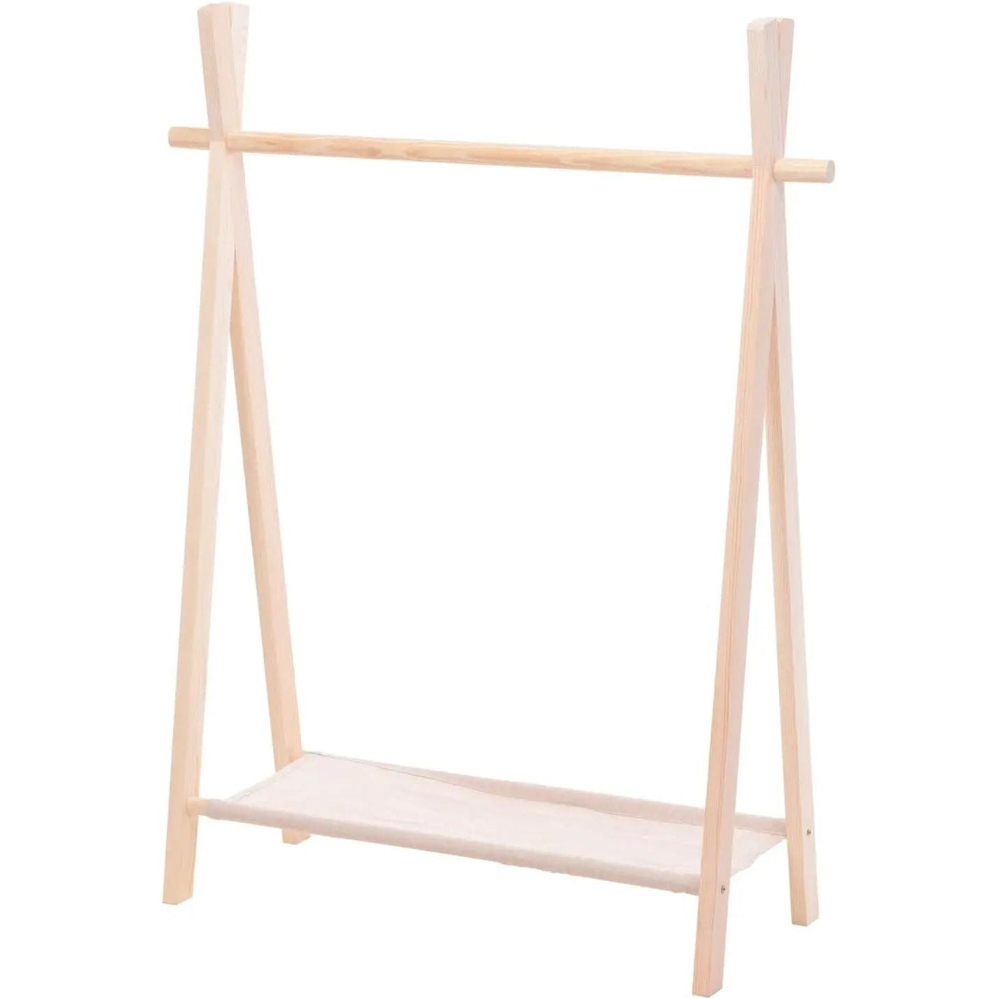 Kleiderständer für Kinder Garderobe Kleiderstange mit Ablage Holz 100x80x30 cm